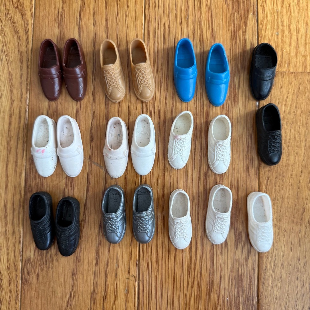 Vintage Ken Doll Shoe Lot Assorted Sneakers Loafers 10 Pairs Plus 1 Single